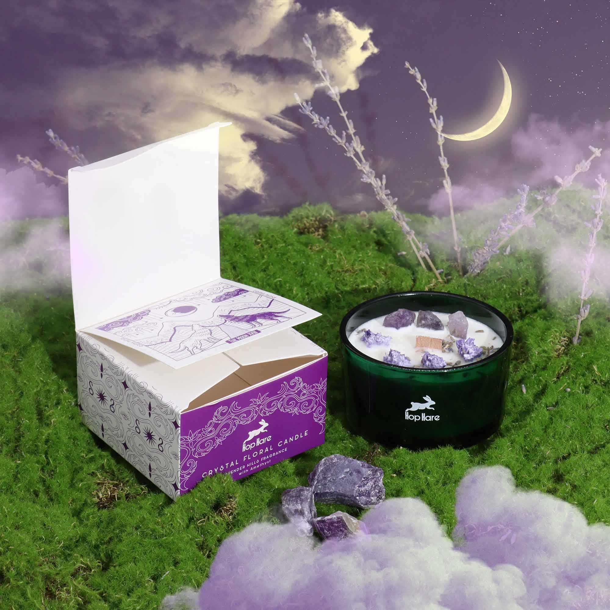 Vela Mágica con Flores y Gemas Hop Hare- La Luna